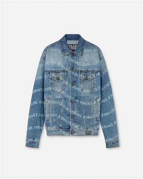 versace men's jacket long blue|versace denim jacket men.